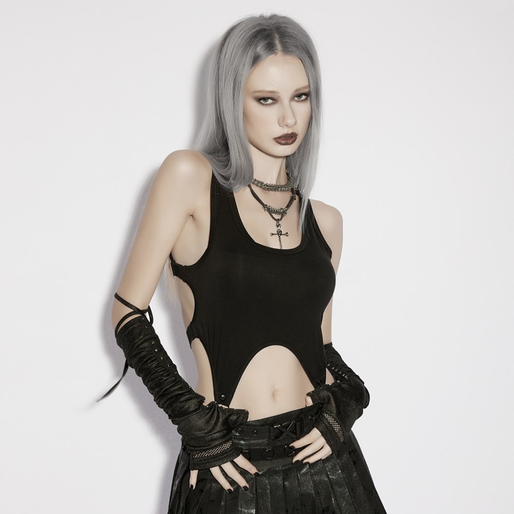 Punk Rave - Katana Crop top - Zwart